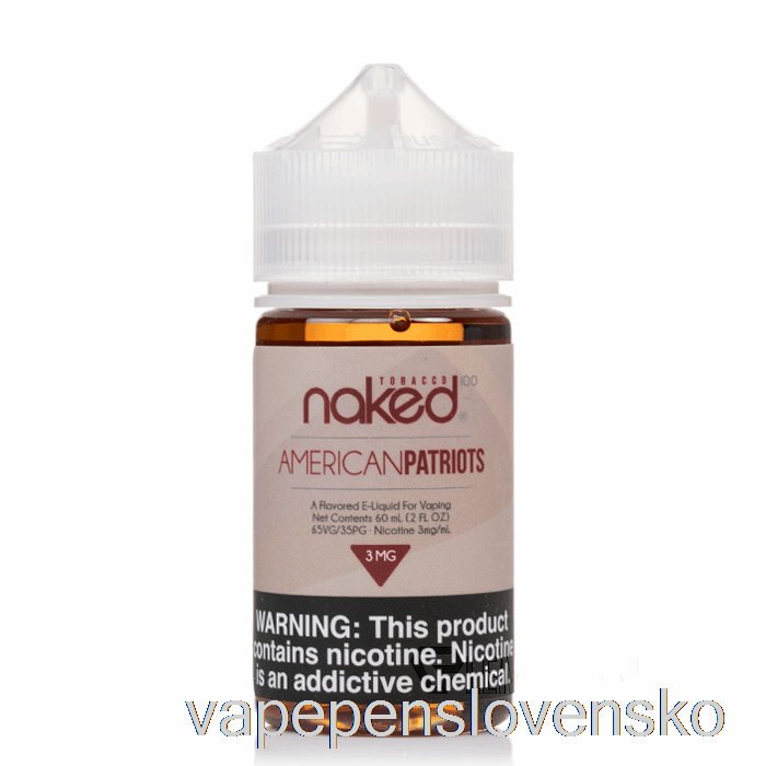Americkí Patrioti - Nahý 100 Tabak - 60ml 3mg Vape Shop Bratislava